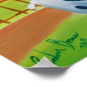 Niedliche Schafskühe Volkskunst naive Gemälde G Br Poster (Ecke)