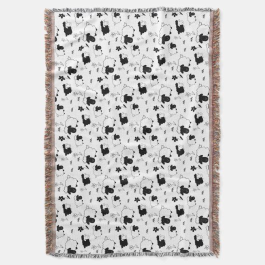 Niedliche Schaftfahne schwarz-weiß Decke (Vorderseite Vertikal)