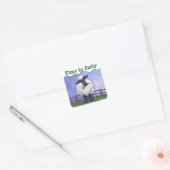 Niedliche Schafzeit bis zum Party Quadratischer Aufkleber (Umschlag)