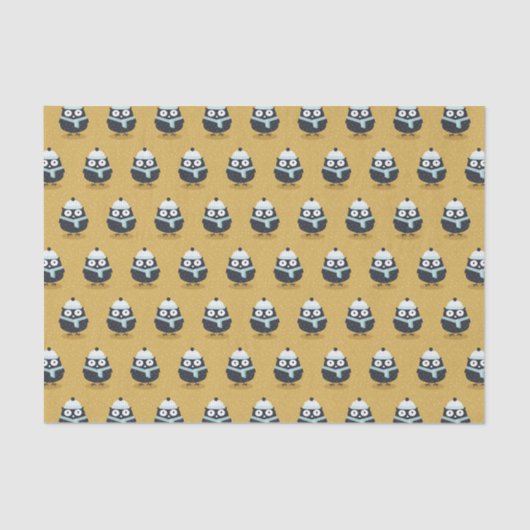 Niedliche Schale im Hut- und Scarf-Wintermuster Seidenpapier (Vorderseite)