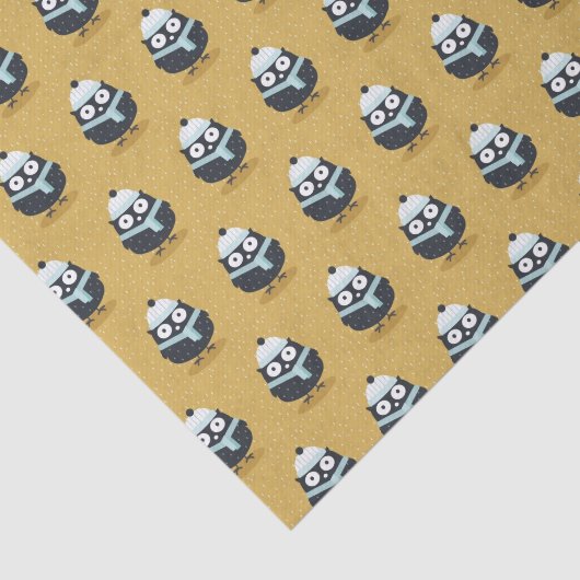 Niedliche Schale im Hut- und Scarf-Wintermuster Seidenpapier (Ausschnitt)