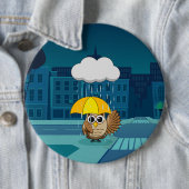 Niedliche Schale mit Regenschirm am Regentag Button (Beispiel)