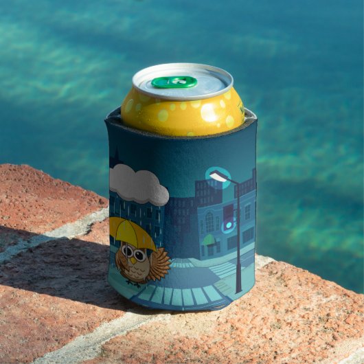 Niedliche Schale mit Regenschirm am Regentag Dosenkühler (In Situ Pool)