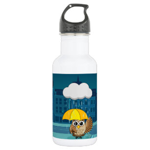 Niedliche Schale mit Regenschirm am Regentag Edelstahlflasche