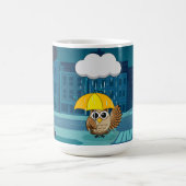 Niedliche Schale mit Regenschirm am Regentag Kaffeetasse (Mittel)