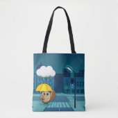 Niedliche Schale mit Regenschirm am Regentag Tasche (Vorderseite)