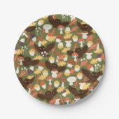 Niedliche Schale und Pilze Papier Teller (Vorderseite)