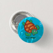 Niedliche Schaltfläche "Ocean Aquatic Turtle Custo Button (Vorne & Hinten)