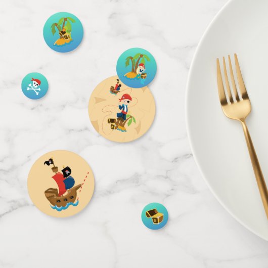 Niedliche Schatzkarte Boy Pirate Geburtstagsparty Konfetti (Gruppe)