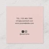 Niedliche Schere Rosa Rosa Spirale Quadratische Visitenkarte (Rückseite)