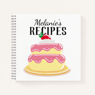 Niedliche Schicht Kuchen Personalisiert Rezept Notizblock