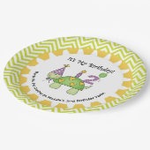 Niedliche Schildkröte-2. alles- Gute zum Pappteller (Schrägansicht)