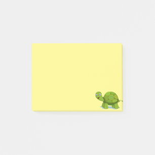 Niedliche Schildkröte auf Gelb Post-it Klebezettel