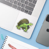Niedliche Schildkröte bei Tieren Aufkleber (Laptop mit iPhone)