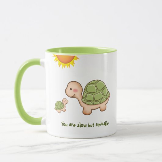 Niedliche Schildkröte Cartoon Kaffee Tasse (Links)