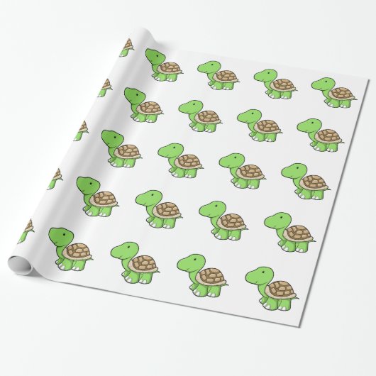 Niedliche Schildkröte Geschenkpapier (Ungerollt)