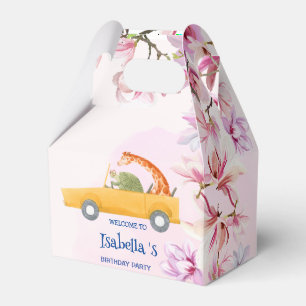 Niedliche Schildkröte Giraffe Tropische Blume Gebu Geschenkschachtel