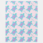 Niedliche Schildkröte Herzname gemusterte Decke (Vorderseite)