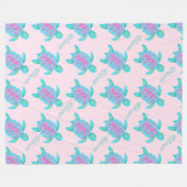 Niedliche Schildkröte Herzname gemusterte Decke (Vorderseite (Horizontal))