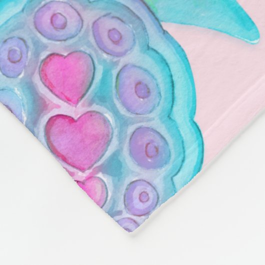 Niedliche Schildkröte Herzname gemusterte Decke (Ecke)