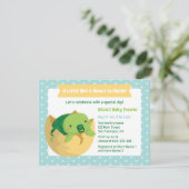 Niedliche Schildkröte in Eierdusche Einladungen (Stehend Vorderseite)