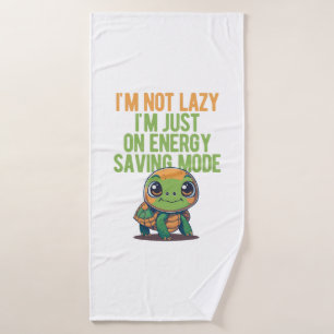 Niedliche Schildkröte, Lazy Turtle, Energie Retten Badehandtuch