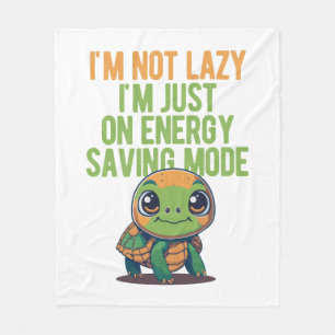 Niedliche Schildkröte, Lazy Turtle, Energie Retten Fleecedecke