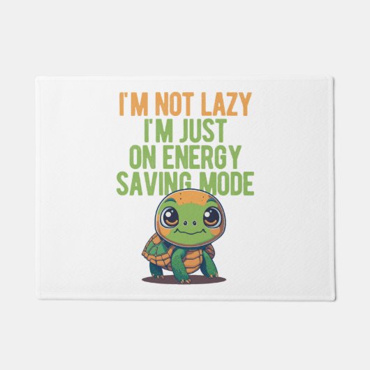 Niedliche Schildkröte, Lazy Turtle, Energie Retten Fußmatte (Vorderseite)