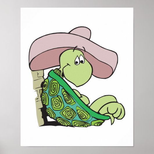 niedliche Schildkröte mit Sombrero Poster (Vorne)