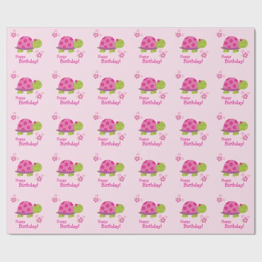 Niedliche Schildkröte Personalisierte Geschenkwrap Geschenkpapier (Flach)