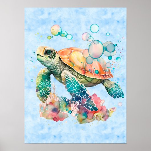 Niedliche Schildkröte Poster (Vorne)