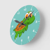 Niedliche Schildkröte Runde Wanduhr (Winkel)