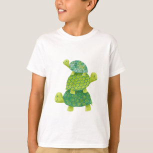 Niedliche Schildkröte-Stapel-Familie T-Shirt
