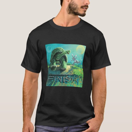 Niedliche Schildkröte und die Hase-Kunst T-Shirt (Vorderseite)