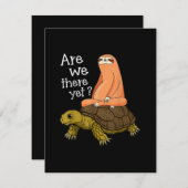 Niedliche Schildkröte und Faulenzer zurück zur Sch Einladung (Vorne/Hinten)