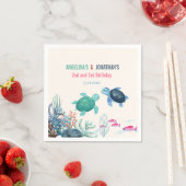 Niedliche Schildkröte unter der Meeresoberfläche Serviette (Beispiel)