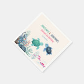 Niedliche Schildkröte unter der Meeresoberfläche Serviette (Ecke)