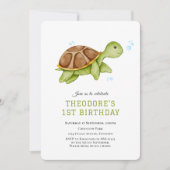 Niedliche Schildkröte unter Wasser Einladung zum 1 (Vorderseite)