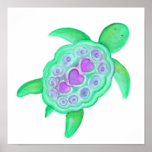 Niedliche Schildkröten Kinderzimmer Art Poster