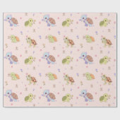 Niedliche Schildkröten mit Blume Geschenkpapier (Flach)
