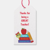 Niedliche Schildkröten und Schulbücher Geschenkanhänger (Vorderseite)