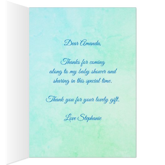 Niedliche Schildkrötendusche Danke Karte (Innen (Rechts))