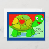 Niedliche Schildkrötenvalentine für Kinder Postkarte (Vorne/Hinten)
