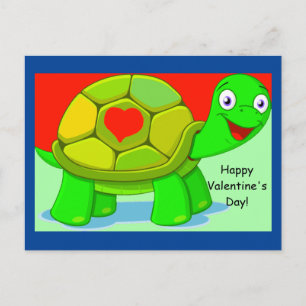 Niedliche Schildkrötenvalentine für Kinder Postkarte