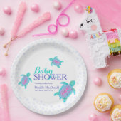Niedliche Schildkrötenwasserfarbe Kinderdusche Pappteller (Party)