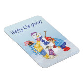 Niedliche Schimpansen Gebäude ein Schneemagnet Magnet (Rechte Seite)