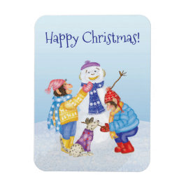 Niedliche Schimpansen Gebäude ein Schneemagnet Magnet