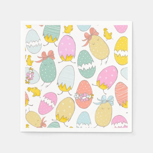 Niedliche Schlachttiere und Ostereier Serviette (Vorderseite)