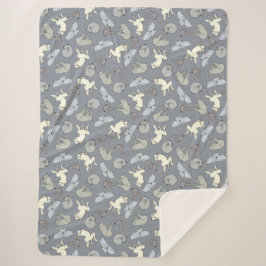 Niedliche schlafende Hunde drucken auf Sherpa Blan Sherpadecke