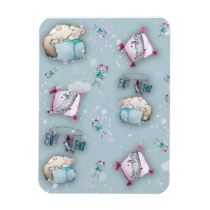 Niedliche Schlafkätzchen und deren Farbmuster Magnet